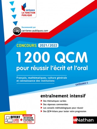 1 200 QCM pour réussir l'écrit et l'oral 2021-2022  -  N° 5   (Intégrer fonct publique) - 2021