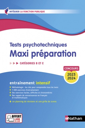 Tests psychotechniques - Maxi préparation. Catégories B et C - 2023-2024 Livre en Ligne