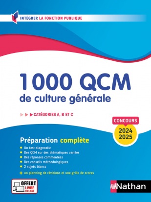 1 000 QCM de culture générale 2024/2025 - EPUB