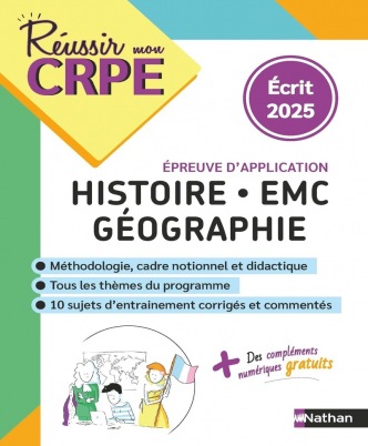 CRPE Histoire Géo EMC - épreuve écrite d'application - nouveau concours 2025