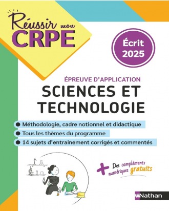 CRPE Sciences et Technologie - épreuve écrite d'application - nouveau concours 2025