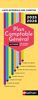 Plan comptable général 2025/2026 - PCG autorisé aux examens et concours - Liste intégrale des comptes