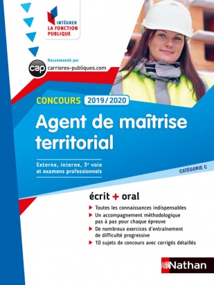 Concours Agent de maîtrise territorial - catégorie C - Intégrer la fonction publique - 2019/2020