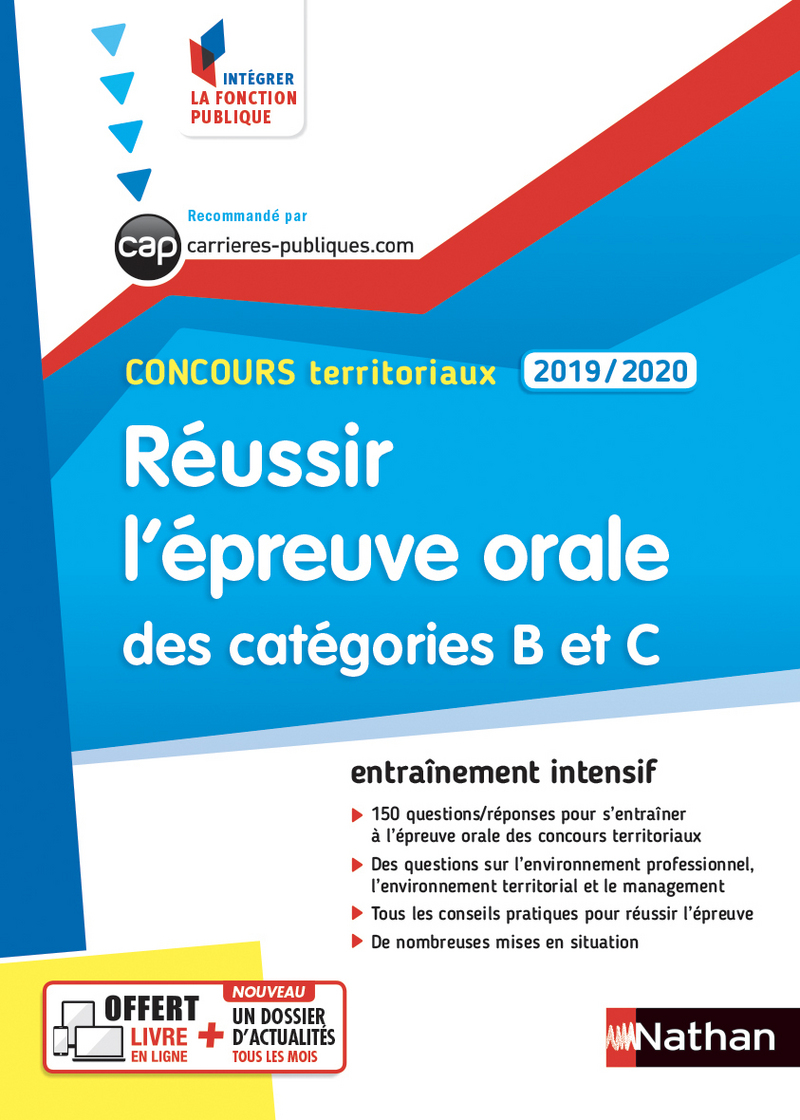 Reussir L Epreuve Orale Categories B Et C Concours Territoriaux 2019 2020 Methode Entrainements Editions Nathan